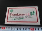 sticker frankenwald die grüne krone bayerns, Ophalen, Zo goed als nieuw