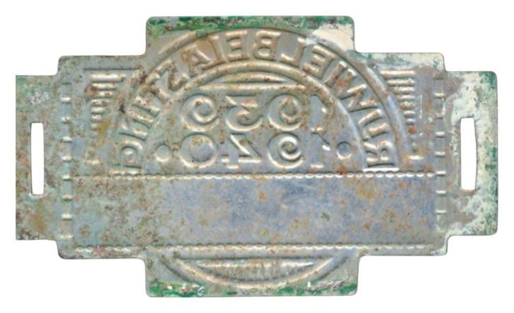 Rijwielbelasting plaatje 1939-1940, Postzegels en Munten, Penningen en Medailles, Overige materialen, Nederland, Ophalen of Verzenden