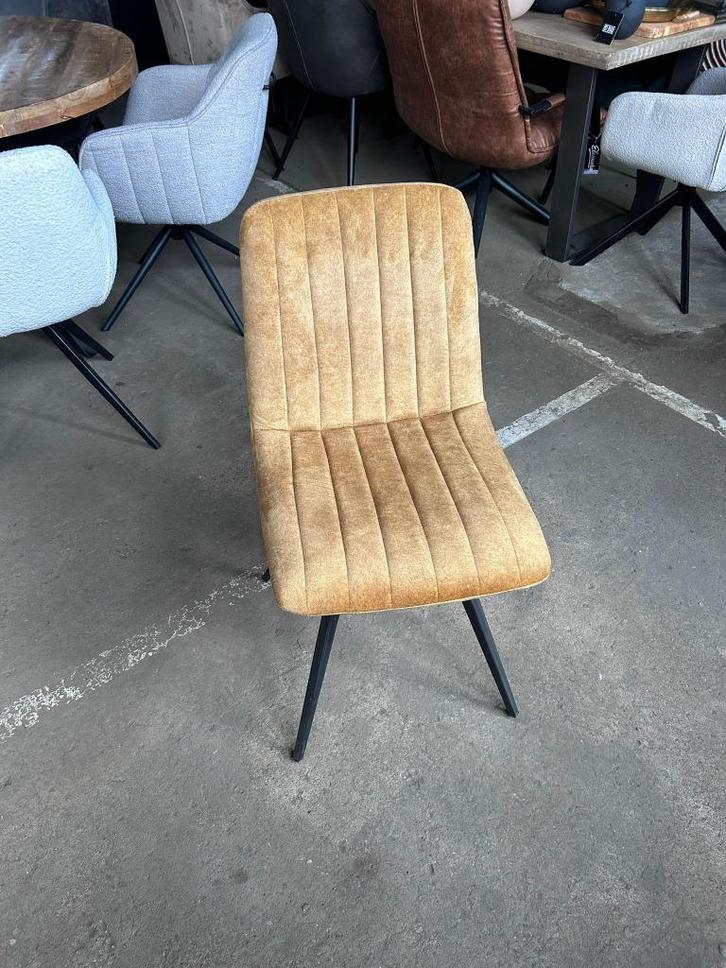 1 Eetkamerstoel velvet goud geel outlet korting, Huis en Inrichting, Stoelen, Nieuw, Eén, Kunststof, Metaal, Overige kleuren, Ophalen