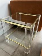 REGENCY HOLLYWOOD MID CENTURY JAREN 60 GOUD GLAS BIJZETTAFEL, Huis en Inrichting, Tafels | Bijzettafels, 45 tot 60 cm, Minder dan 55 cm