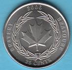 Canada 25 cent Elizabeth II Bravery 2006 UNC in munthouder, Ophalen of Verzenden, Losse munt, Noord-Amerika