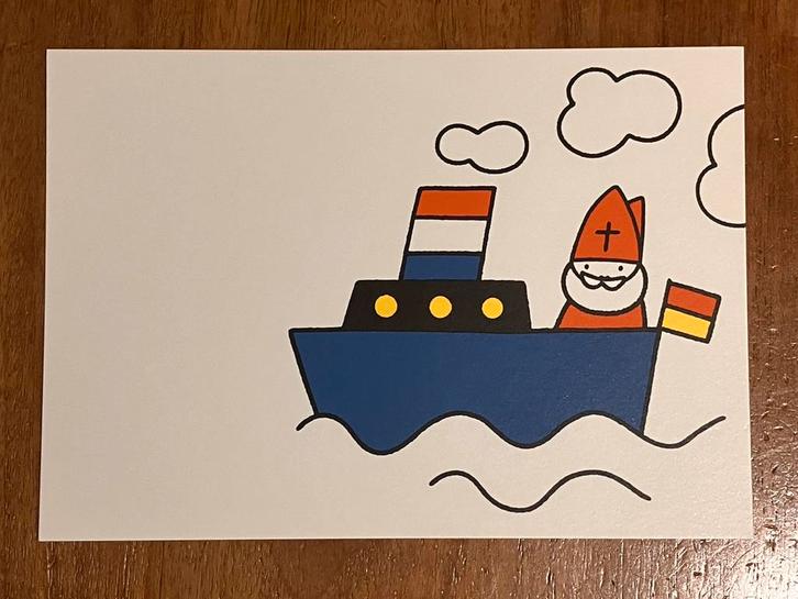 Sinterklaas op de boot - Dick Bruna, Verzamelen, Ansichtkaarten | Themakaarten, Ongelopen, 1980 tot heden, Kinderen, Ophalen of Verzenden