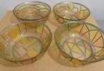 4 kleurrijke glazen schalen [1176], Huis en Inrichting, Ophalen, Rond, Glas