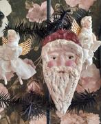 Prachtige brocante wattenpop Kerstman ornament, Ophalen of Verzenden