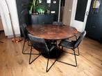 Design eettafel MOVANI met stoelen, Huis en Inrichting, Tafels | Eettafels, Ophalen, 100 tot 150 cm, Rond, Zo goed als nieuw