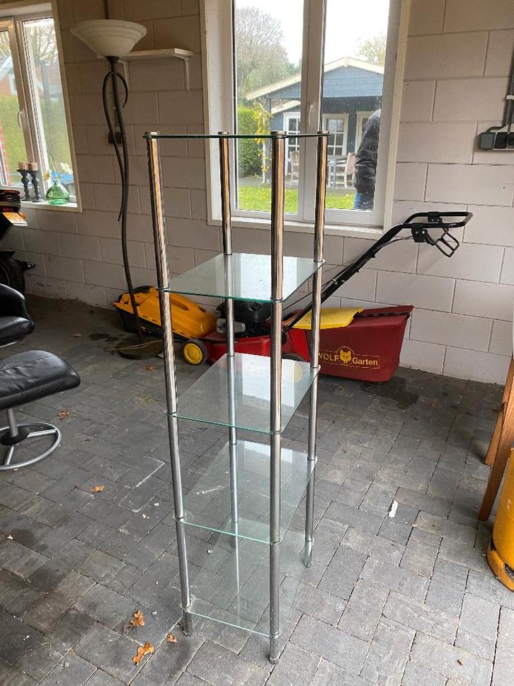 Etagère kastje 5-Laags Gehard Glas, Huis en Inrichting, Woonaccessoires | Etagères, Zo goed als nieuw, Ophalen