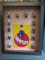Showcase met 12 Champion bougies, Verzamelen, Ophalen of Verzenden, Zo goed als nieuw, Reclamebord