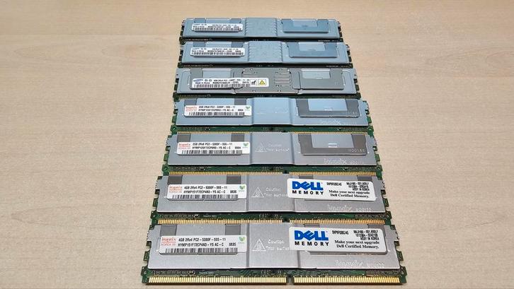partij 2GB en 4GB DDR2 ECC servergeheugen, Computers en Software, RAM geheugen, Gebruikt, Desktop, DDR2, Ophalen of Verzenden