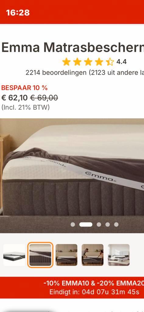 Emma matrasbeschermer 1 persoons. 90cm x 200cm., Huis en Inrichting, Slaapkamer | Matrassen en Bedbodems, Nieuw, Eenpersoons, Ophalen of Verzenden