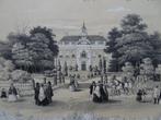 Litho Gezicht op kasteel Overbeek te Velp HW Last 1850, Antiek en Kunst, Kunst | Litho's en Zeefdrukken, Verzenden