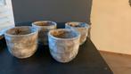 4 bloempotten PTMD, Rond, Ophalen of Verzenden, Zo goed als nieuw, Aardewerk