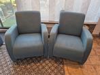 Set van 2 blauwe fauteuils, Ophalen, Gebruikt, Minder dan 75 cm, Stof