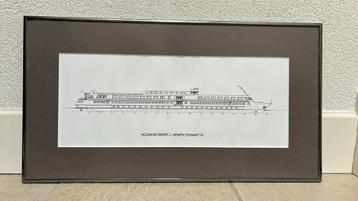 Henri Dunant III Ontwerptekening Ingelijst beschikbaar voor biedingen