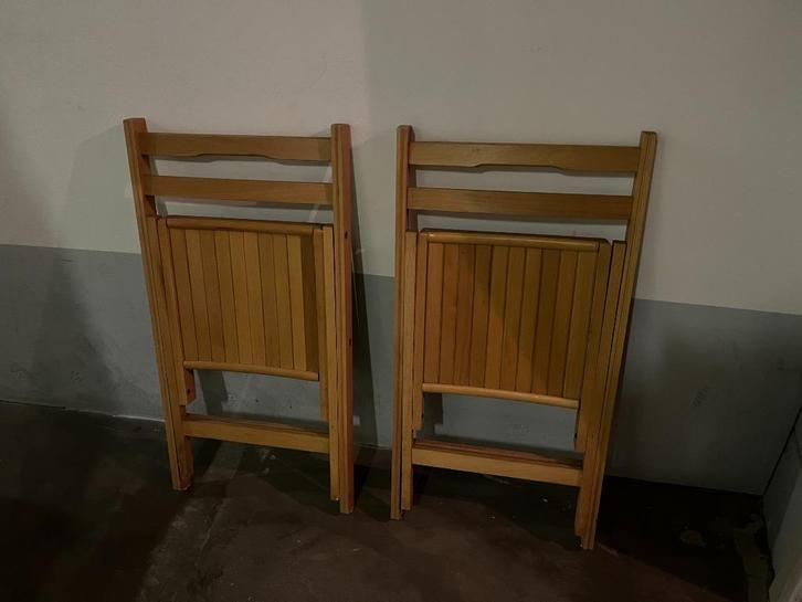 Set houten klapstoeltjes, Tuin en Terras, Tuinstoelen, Gebruikt, Hout, Inklapbaar, Ophalen