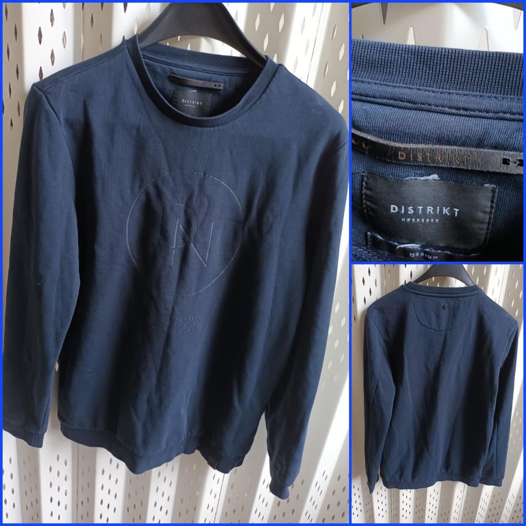 DISTRIKT NØRREBRO donkerblauw heren sweatshirt M, Ophalen of Verzenden, Zo goed als nieuw, Distrikt Nørrebro, Maat 48/50 (M)
