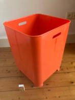 Oranje seventies wasmand merk LL made in Belgium vintage, Kunststof, Gebruikt, Mand, Vierkant