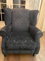 Zwarte Barok Oorfauteuil, Huis en Inrichting, Fauteuils, Ophalen, Gebruikt, Stof, 75 tot 100 cm