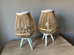 Bamboe tafellampen 47cm hoog, Huis en Inrichting, Lampen | Tafellampen, Ophalen, Zo goed als nieuw, Hout, Minder dan 50 cm