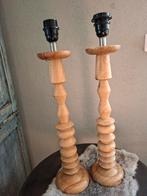 Stoere houten balusterlampen set van 2, Huis en Inrichting, Ophalen of Verzenden, Gebruikt, Hout, Minder dan 100 cm