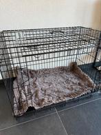 Hondenbench 92x57x64 cm zwart met schuifdeur en normale deur, Ophalen, Zo goed als nieuw