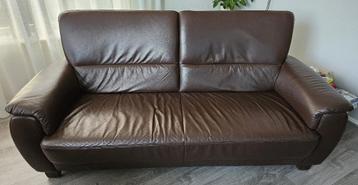 Nog mooie bruine lederen zitbank beschikbaar voor biedingen