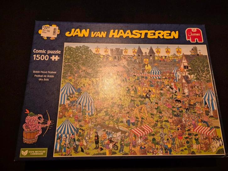 Jan van Haasteren Robin Hood Festival 1500 stukjes, Hobby en Vrije tijd, Denksport en Puzzels, Gebruikt, Legpuzzel, 500 t/m 1500 stukjes