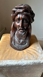 Massief houten hoofd van Jezus, Antiek en Kunst, Ophalen
