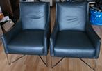 2 nette leren fauteuils., Ophalen, Gebruikt, 75 tot 100 cm, Leer