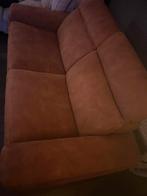 Twee zitter Cognaq suede bank, Ophalen of Verzenden, Zo goed als nieuw, 75 tot 100 cm, Tweepersoons