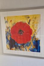Ingelijste poster klaproos 100x100 cm, Verzamelen, Ophalen, Met lijst, Deurposter of groter, Vierkant