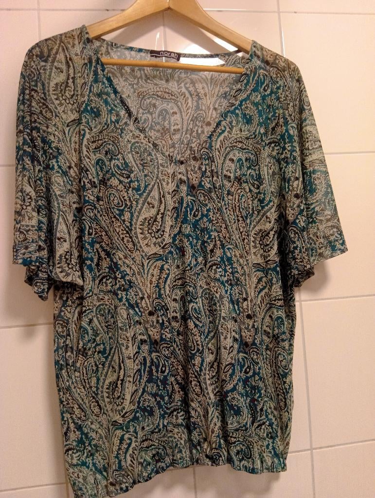 Dames top van Norah maat 42 groen doorschijnend, Kleding | Dames, Maat 42/44 (L), Ophalen of Verzenden, Zo goed als nieuw, Korte mouw