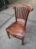 6 stuks houten stoelen met tafel, Ophalen, Gebruikt, Bruin, Vijf, Zes of meer stoelen