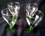 Set/4 Sherry Glazen op groene voetje, Ophalen of Verzenden, Overige typen