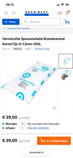 Vermiculiet 100 liter fijne korrel, Doe-het-zelf en Verbouw, Isolatie en Afdichting, Overige materialen, Nieuw, 15 m² of meer