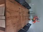 Mooie Eettafel, 200 cm of meer, 50 tot 100 cm, Strak zware houte tafel, Rechthoekig