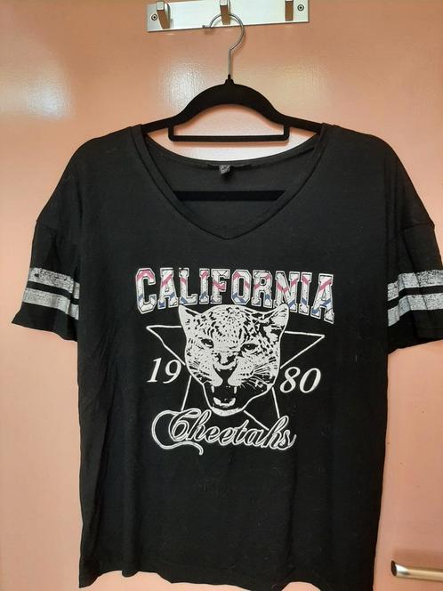 Zwart T-shirt California Cheetahs - Maat M, Kleding | Dames, T-shirts, Gedragen, Maat 38/40 (M), Zwart, Korte mouw, Ophalen of Verzenden