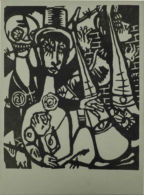Aad de Haas (1920-1972) - De dood en het meisje, Antiek en Kunst, Kunst | Etsen en Gravures, Ophalen of Verzenden