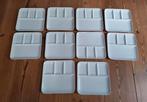 10x Mooie witte fondueborden. 25,5x25,5cm., Huis en Inrichting, Keuken | Servies, Ophalen, Zo goed als nieuw, Porselein, Bord(en)