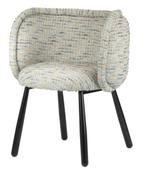 Panda Arm Chair Blue de Coco – Eetkamerstoelen met Karakter, Blauw, Japandi, Hotel Chique, Modern, Ophalen of Verzenden, Metaal