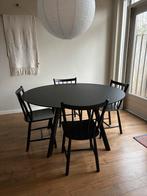 Hay CPH25 zwarte eettafel met 4 Hay J41 stoelen, Huis en Inrichting, Tafels | Eettafels, Ophalen, Gebruikt, 100 tot 150 cm, Vier personen