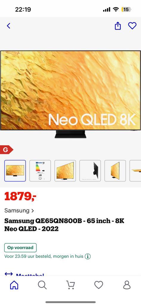 Samsung Neo Qled 8k 65 inch (QE65QN800B), Audio, Tv en Foto, Televisies, Zo goed als nieuw, QLED, 100 cm of meer, 8k (UHD), Samsung