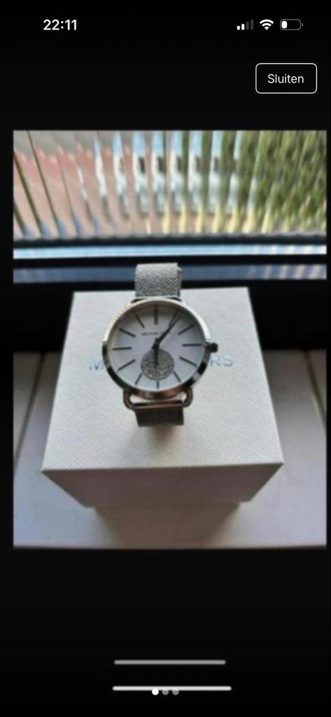 Michael Kors MK3843 Horloge, Sieraden, Tassen en Uiterlijk, Horloges | Dames, Zo goed als nieuw, Polshorloge, Overige merken, Zilver
