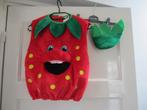 Aardbeienpak Rood/Groen met Hoedje Maat 104, Ophalen of Verzenden, Gebruikt, 104 of kleiner, Jongen of Meisje