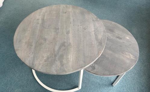 2 ronde salontafels Goossens wonen, Huis en Inrichting, Tafels | Salontafels, Gebruikt, Minder dan 50 cm, 50 tot 100 cm, 50 tot 100 cm