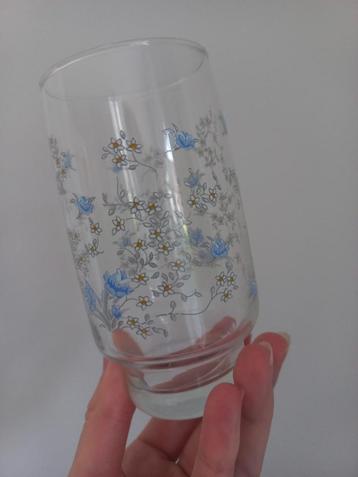 Waterglazen met bloemenmotief vintage, 4x beschikbaar voor biedingen