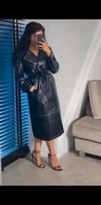 Vegan leren trenchcoat mt 38, Maat 38/40 (M), Overige typen, Zwart, Ophalen of Verzenden