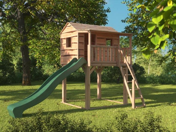 BOOMHUT VILLA speeltoren speelhuis klimtoren speeltoestel, Kinderen en Baby's, Speelgoed | Buiten | Speeltoestellen, Nieuw, Brandweerpaal