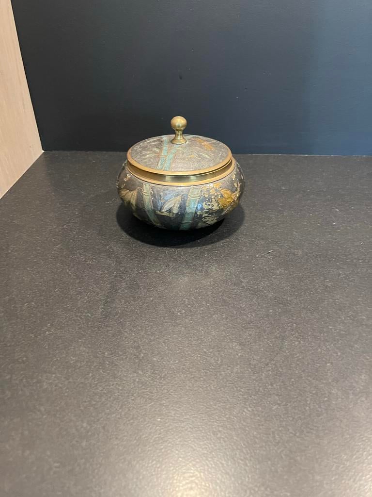 Vintage Cloisonné Potje met Deksel, Ophalen of Verzenden