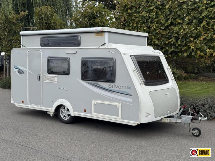 Trigano Silver 380 DD verkocht, Caravans en Kamperen, Caravans, Bedrijf, tot en met 3, 750 - 1000 kg, Standaardzit, Trigano, Dwarsbed