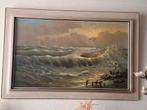 Origineel schilderij – zeegezicht van P. Guerin ca.12080 cm, Antiek en Kunst, Kunst | Schilderijen | Klassiek, Ophalen